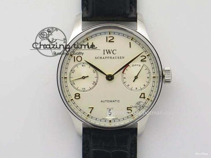 MIROTIME 0106 Portuguese Tourbillon IW5046 SS ZF Best Edition Gray Dial on Black Leather Strap SunProtective 7147